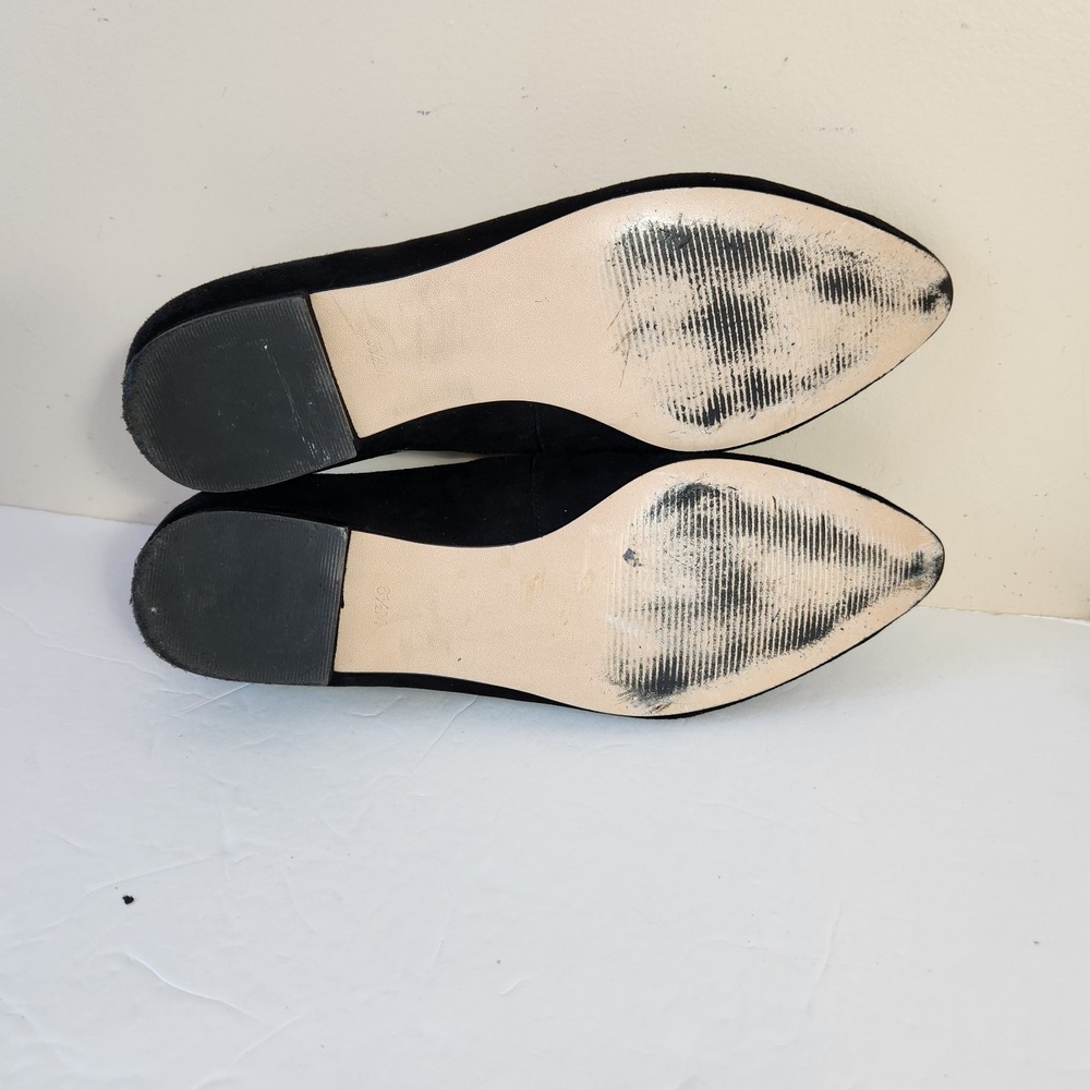 Talbots Womens Black Suede Edison Shoes Size 6.5 M Strappy Jewel Mary Jane Flats - Picture 10 of 16